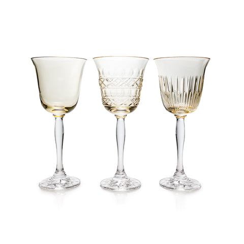 VERANDA GOLD Wine Glasses (set of 3)