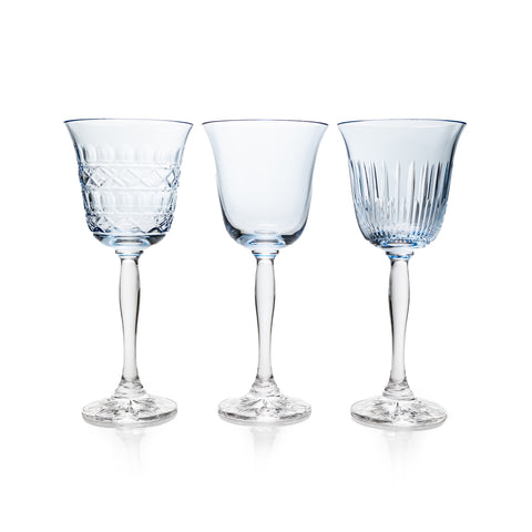 VERANDA BLUE Wine Glasses (set of 3)